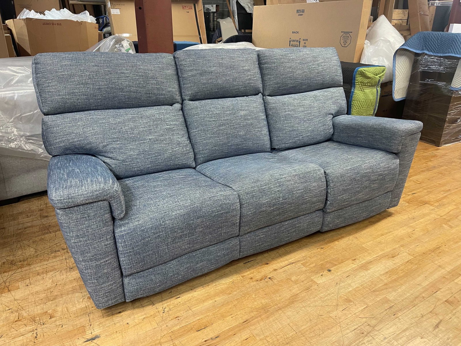 Bassett Power Reclining Sofa w/ Power HR & Lumbar